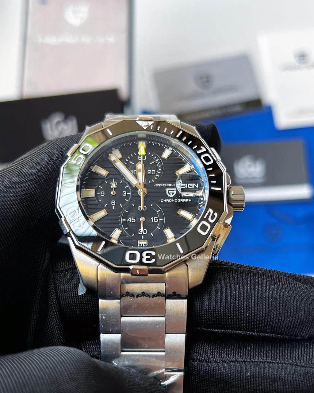 Pagani Design Aquaracer Chronograph Quartz (Black) PD1617 “DISCONTINUED”