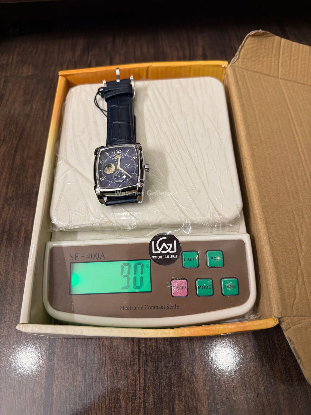 Onola 6848 Square Moonphase Open heart Automatic (Blue) Onola Watch in Pakistan