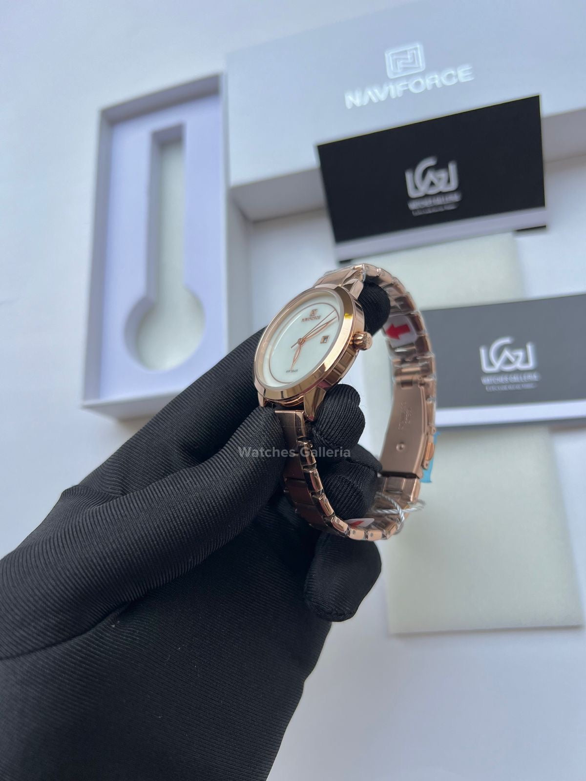Naviforce Ladies Date Just (Rose Gold) NF5008L Watches Galleria