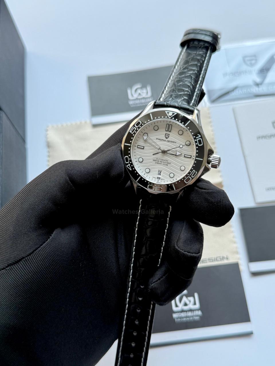 Pagani Design PD1685 Seamaster Diver White Automatic Watch – 200M Sapphire Crystal NH35A/Miyota Luxury Dive Watch in Pakistan | Watches Galleria