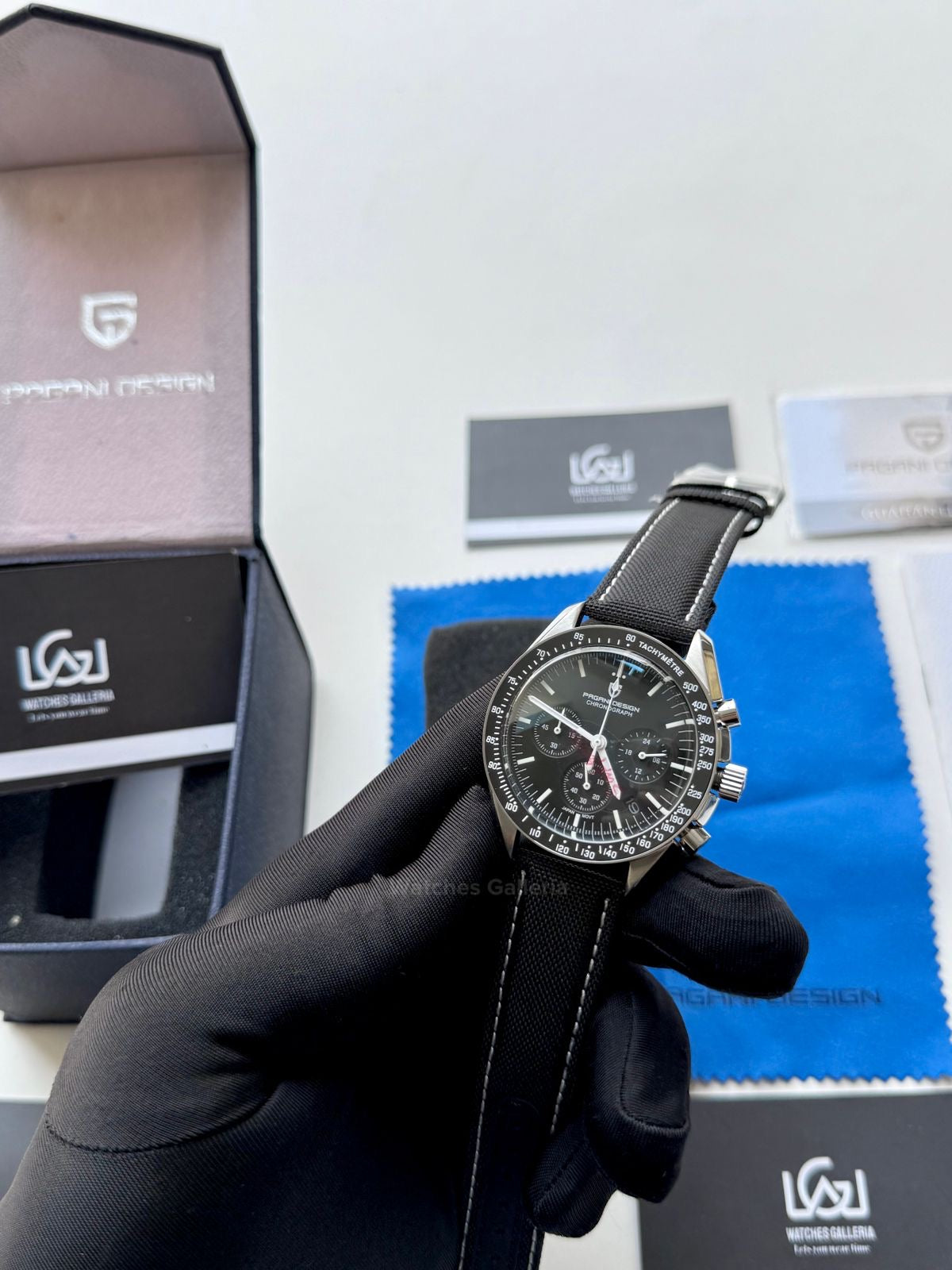Pagani Design PD1701 Speedmaster Moonwatch Canvas (Black) Pagani Design in Pakistan