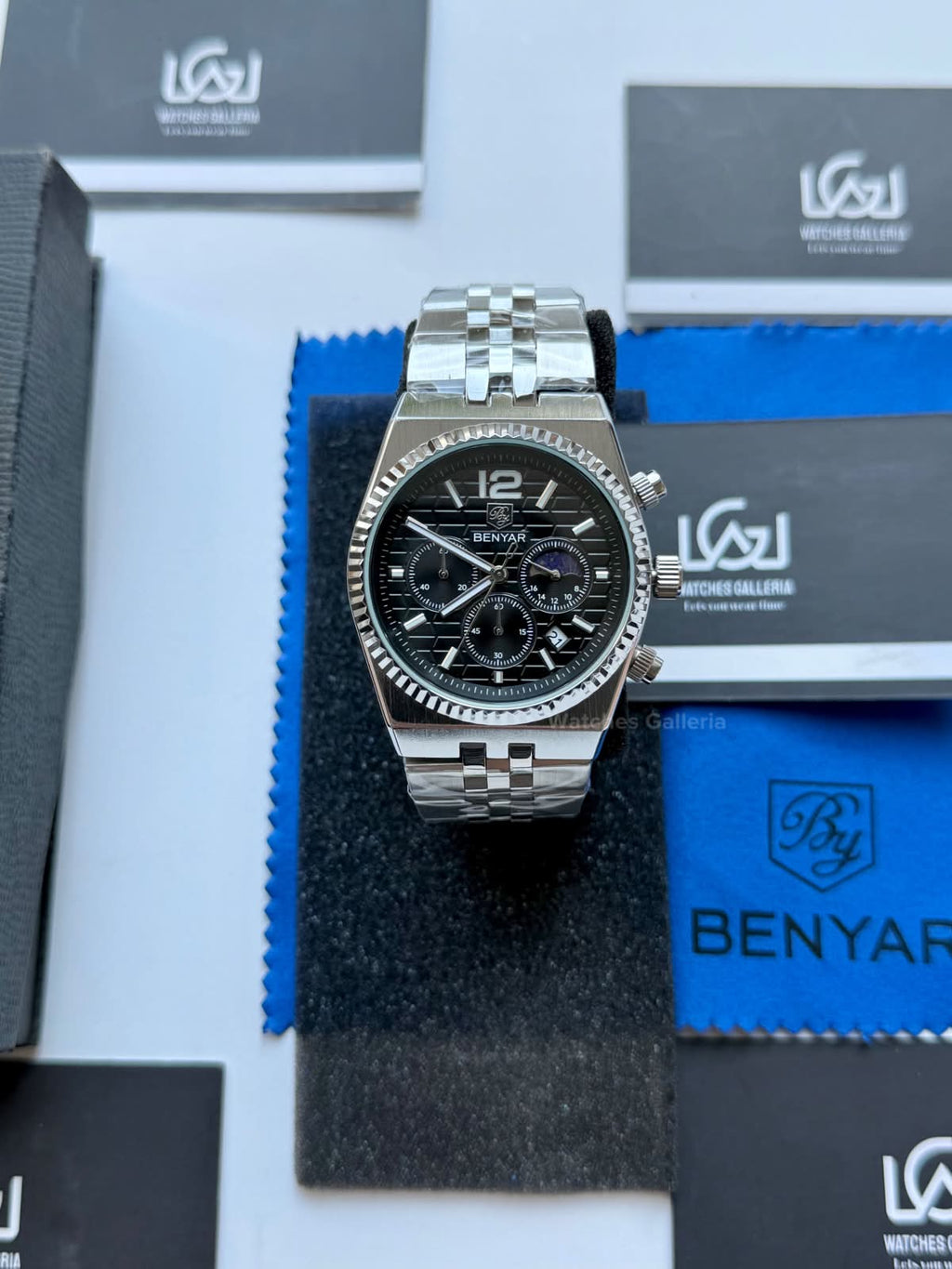 Benyar BY5225 Land Dweller Chronograph Black Dial Luxury Men’s Watch in Pakistan – Japanese Quartz Stainless Steel Watch
