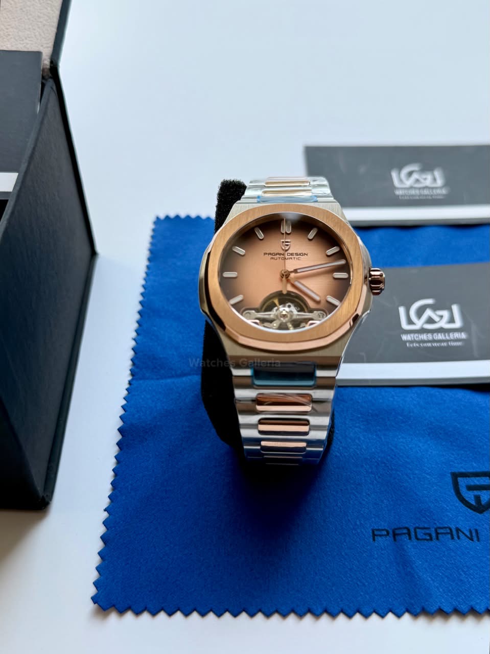 Pagani Design PDys025 Nautilus Flywheel Rose Gold 42mm Automatic Watch – Sapphire Crystal | E3251 Movement | 5ATM