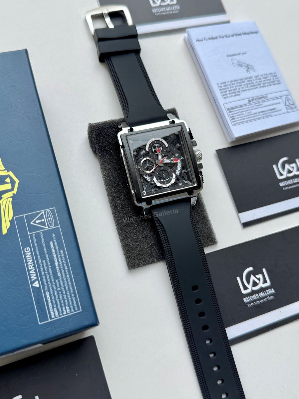 Lige Watch LG8935 Square Chronograph (Silver/Black) Lige Watch Pakistan