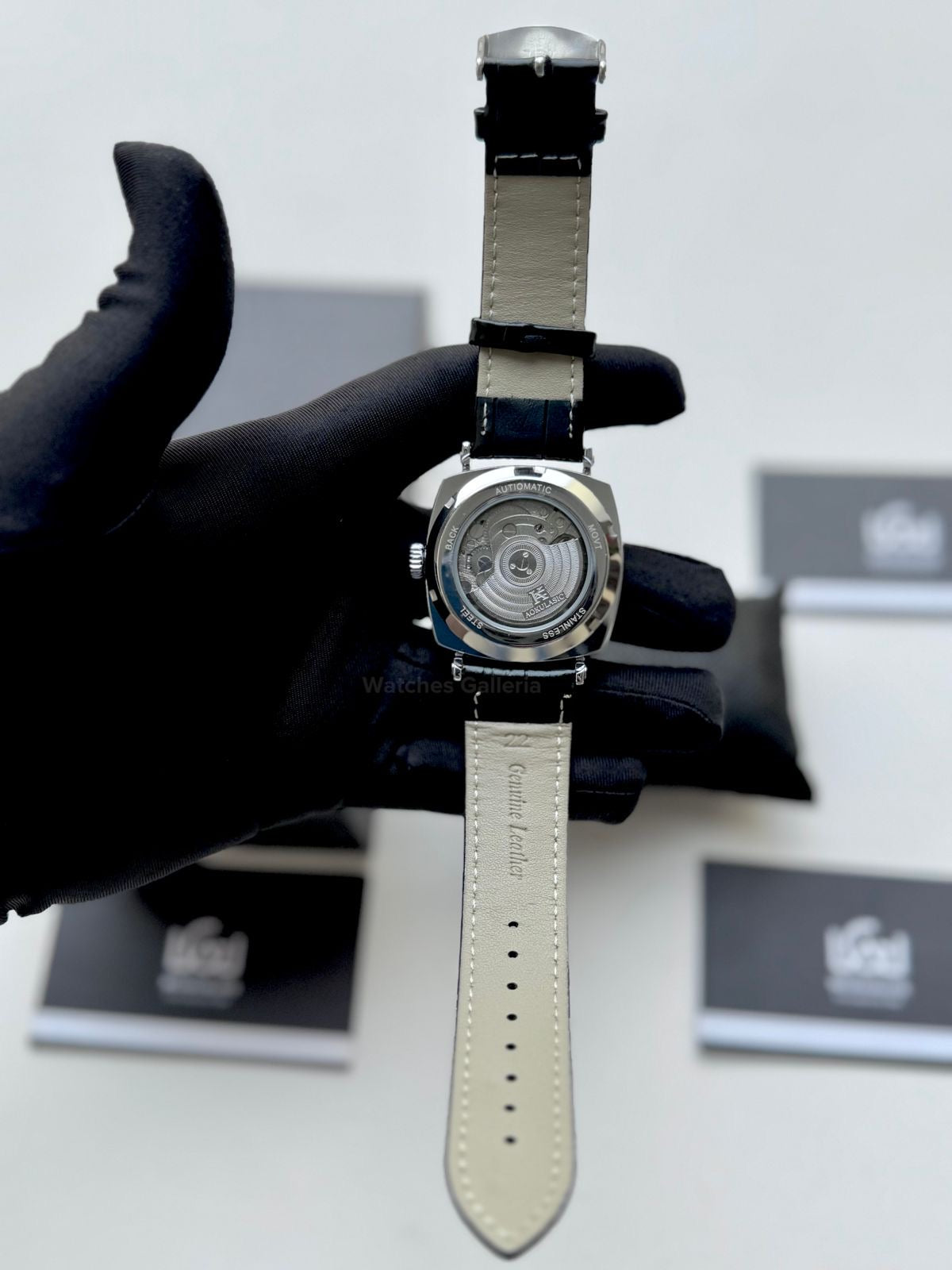 Aokulasic Watch AOKU0001 Moonphase Flywheel (Black Silver) Aokulasic Watch in Pakistan