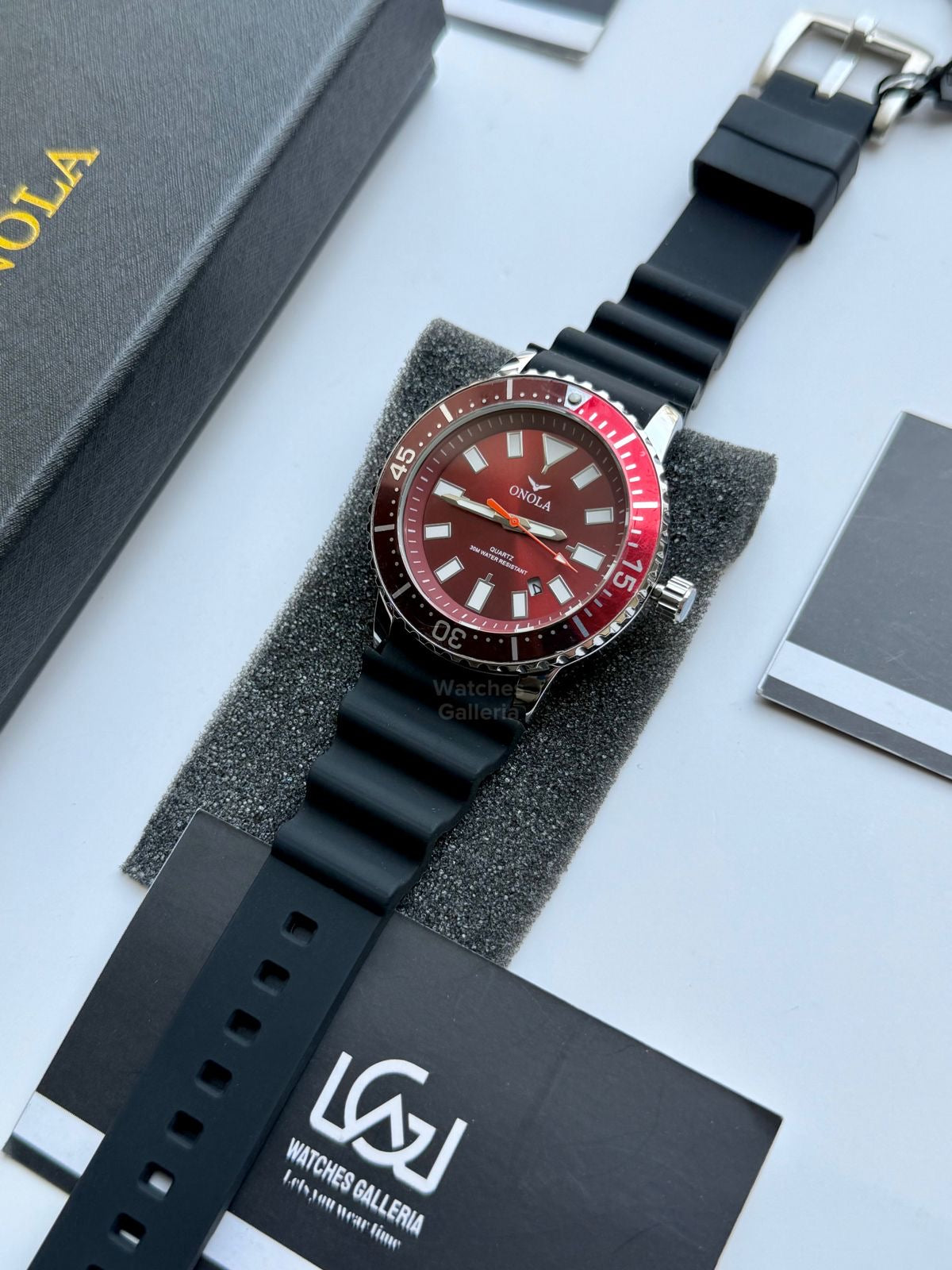 Onola 3850 Sports Diving Style Quartz (Red) Onola Pakistan