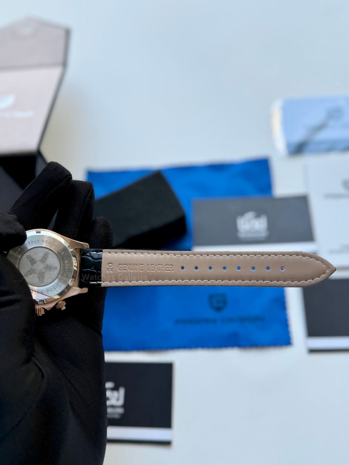 Pagani Design Daytona Quartz PD1664 Crocodile Leather Strap (Rose Gold Metorite) Pagani Design in Pakistan