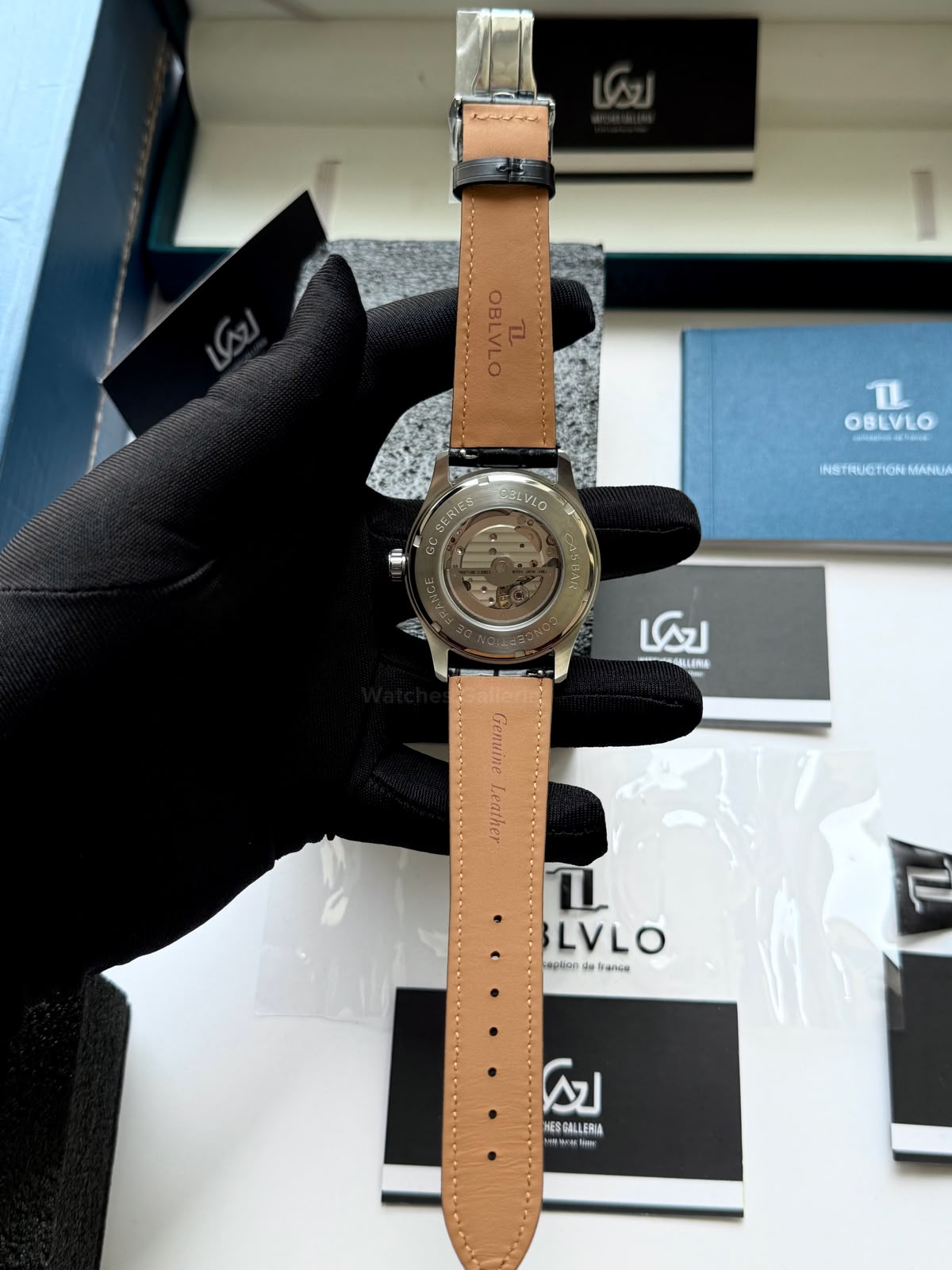 OBLVLO GC (Black Blue Silver) Grand Complications Celestial Automatic Watch Brown & Black Dial with Rose Gold Details, Moving Constellation & Earth Display – OBLVLOGC | Oblvlo