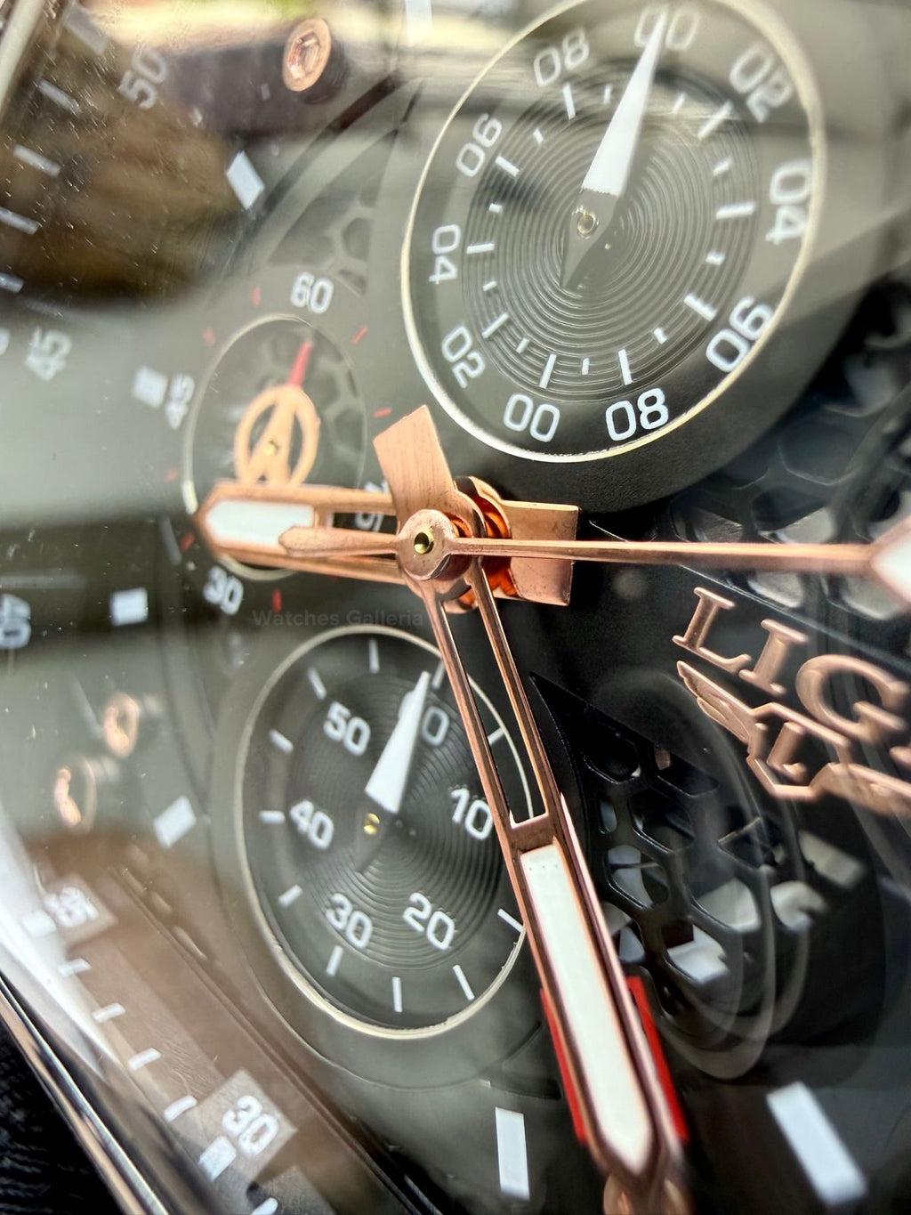 LIGE LG89148 Tonneau Chronograph Watch in Pakistan – Black Rose Gold Luxury Men’s Quartz Watch with Silicon Strap