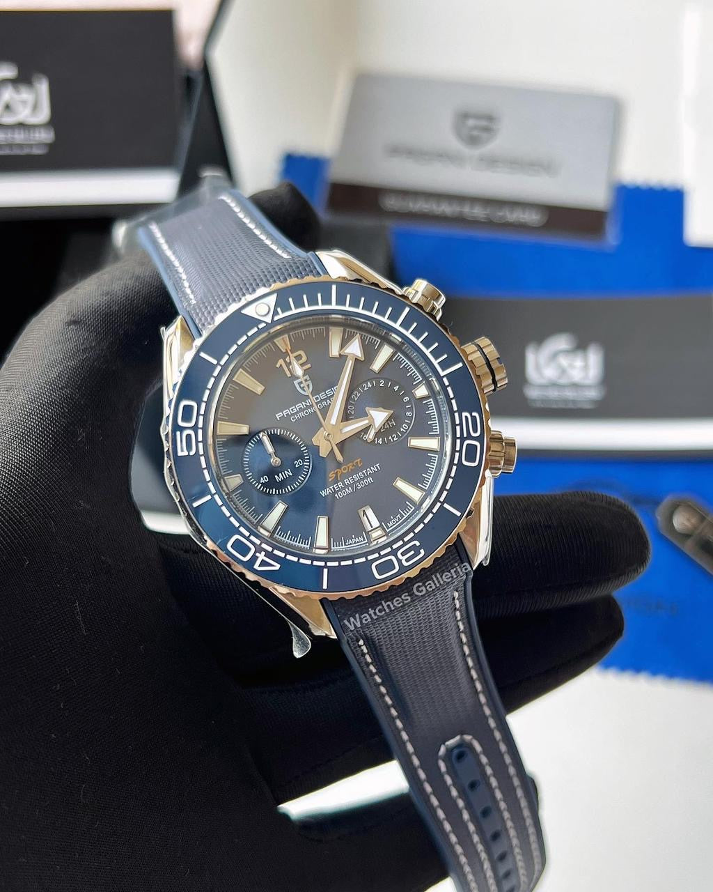 Pagani Design SeaMaster Planet Ocean Chronograph Quartz (Blue) PD1711