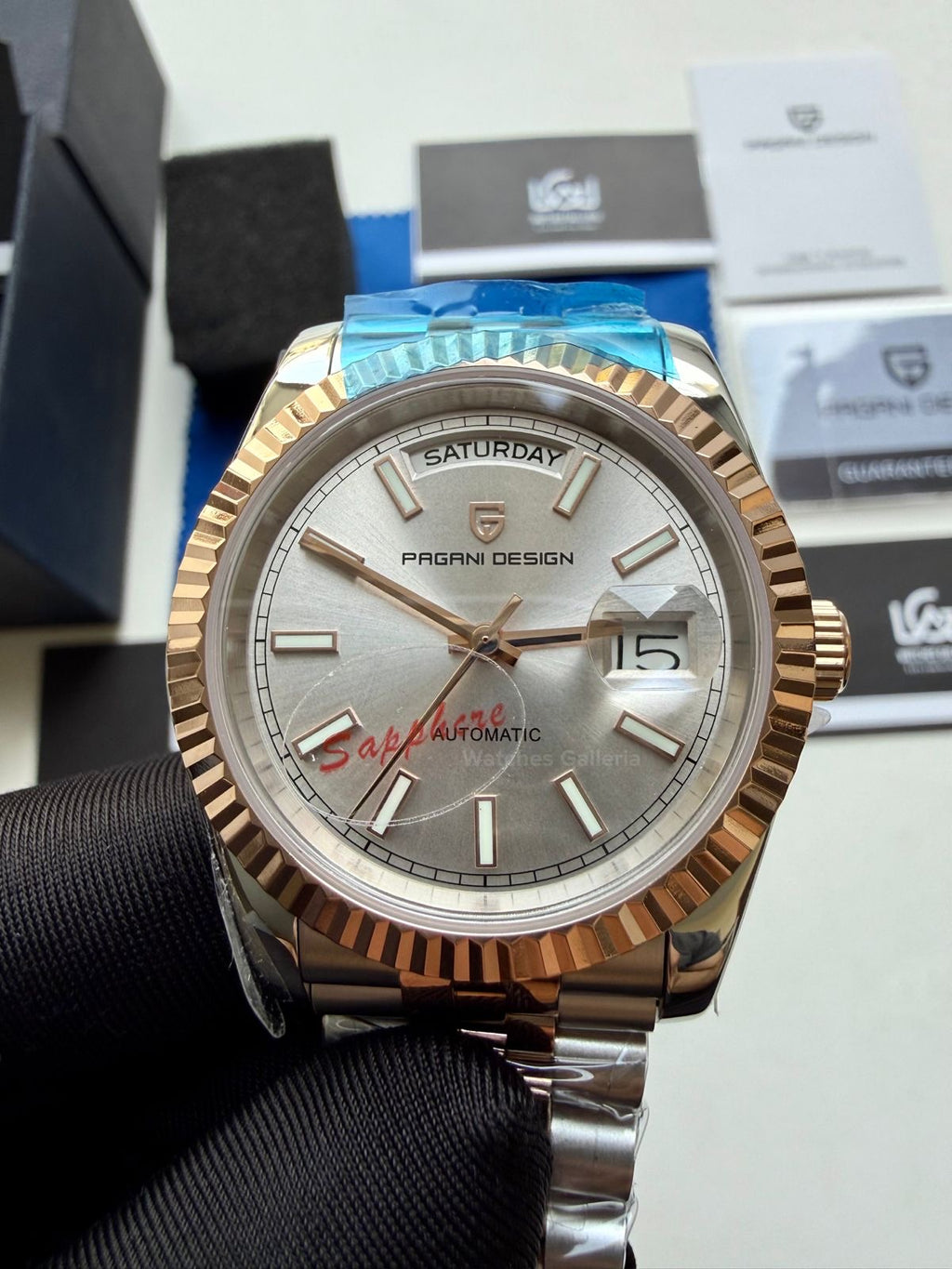 Pagani Design PD1752 Date Day Automatic (Two Tone Silver) New Release Pagani Design in Pakistan