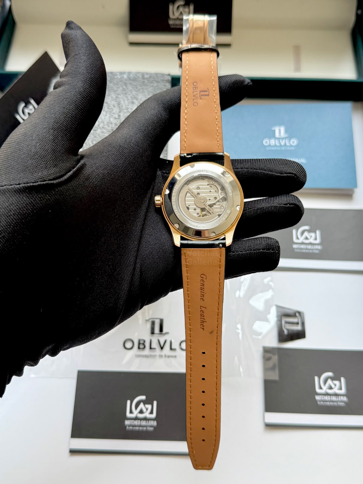 OBLVLO GC (Black Rose Gold) Grand Complications Celestial Automatic Watch Brown & Black Dial with Rose Gold Details, Moving Constellation & Earth Display – OBLVLOGC | Oblvlo