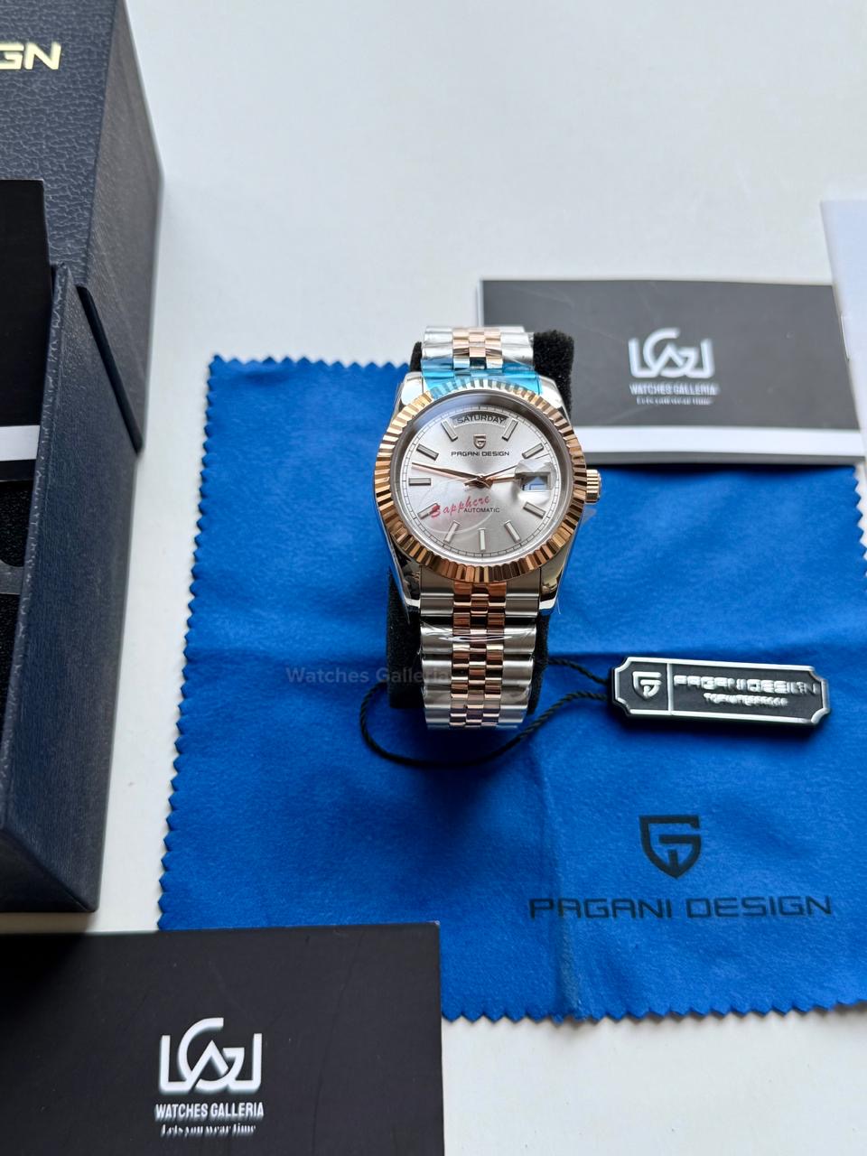 Pagani Design PD1752 Date Day Automatic (Two Tone Silver) New Release Pagani Design in Pakistan