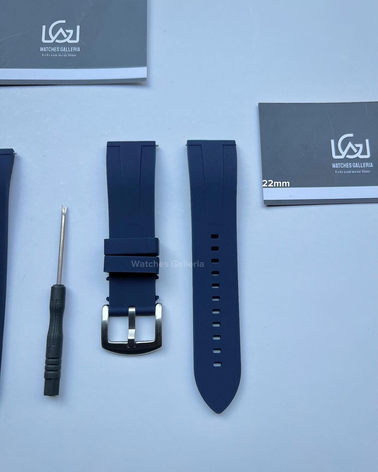 Silicon Straps Quick Release (Blue Silver Buckle) 20mm & 22mm