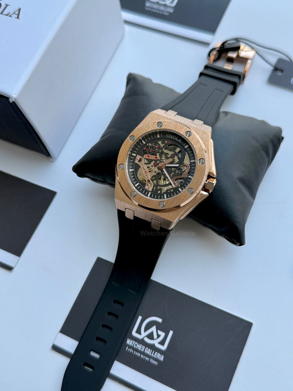 Onola 3834 Royal Oak Offshore Skeleton Gold Black 46mm Automatic – Premium Skeleton Design