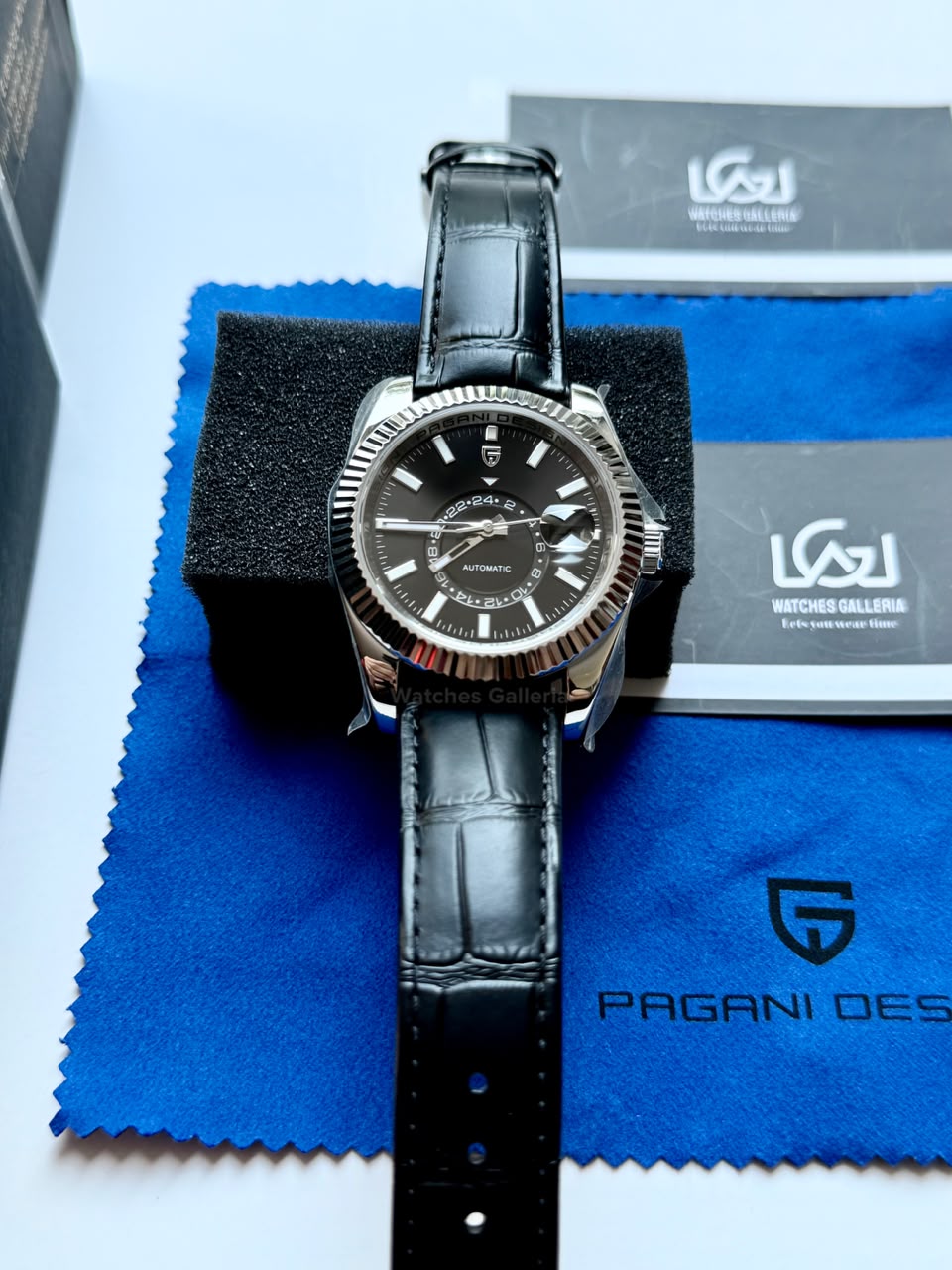 Pagani Design PD1888 Sky Dweller Black Leather Automatic GMT Watch for Men Sapphire Crystal Original Pagani Design Watch Pakistan