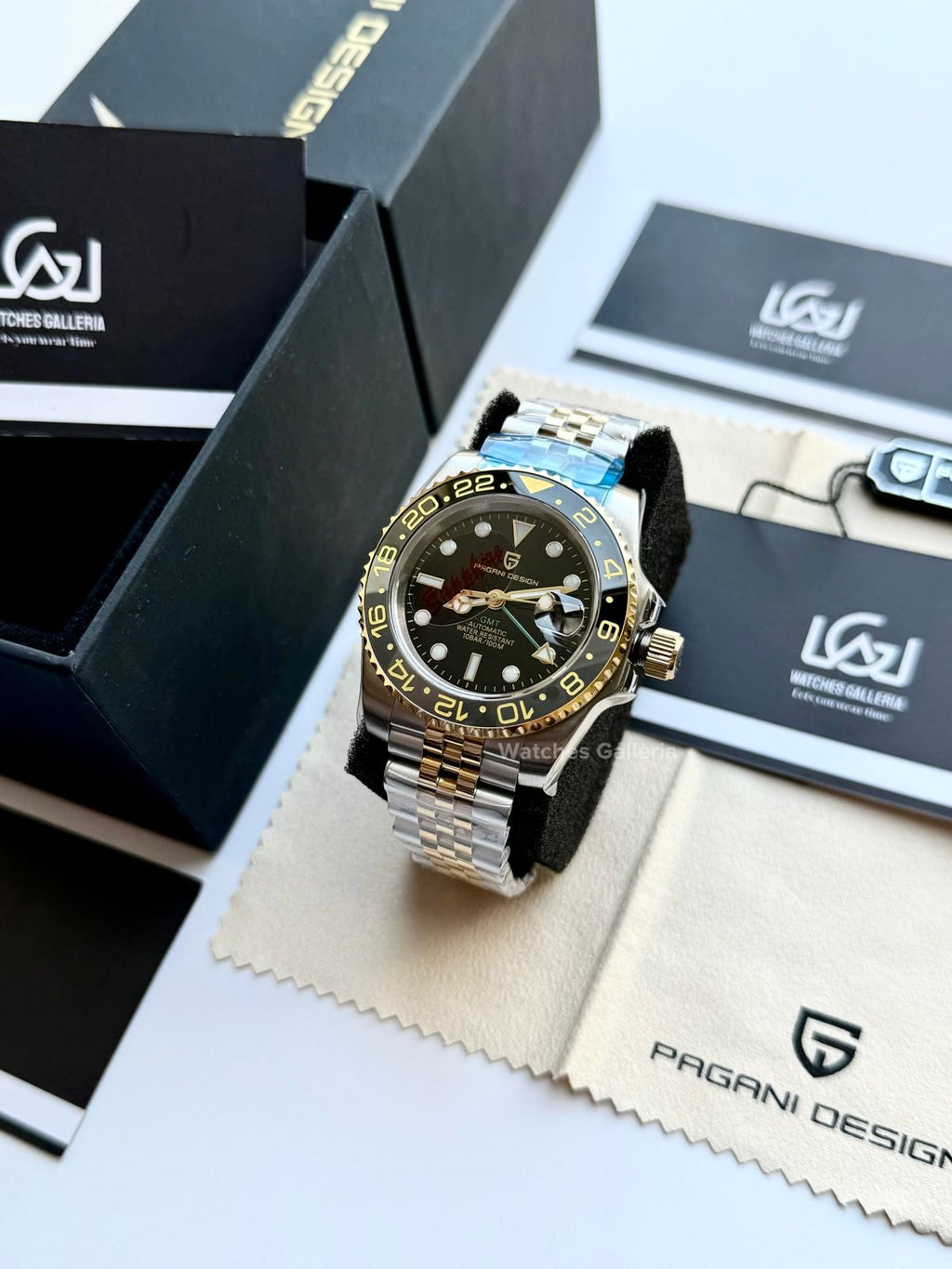 Pagani Design PD1662 GMT Master V6 Two Tone in Pakistan – Automatic GMT Luxury Men’s Watch with Sapphire Crystal & Rotating Bezel