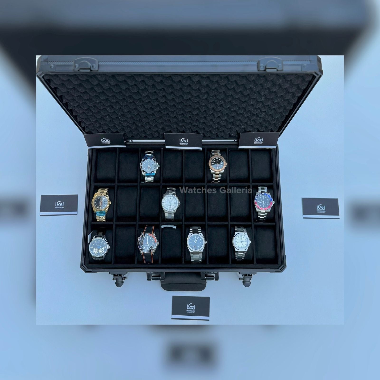 Watch Organizer Box Aluminium 24 Slots (Imported) Watches Galleria