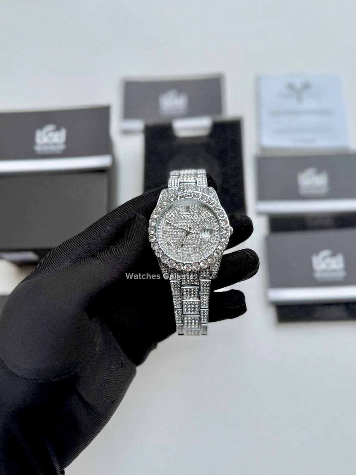 Miss Fox Iced Out Royal Oak Quartz (Silver) MFV332 Watches Galleria