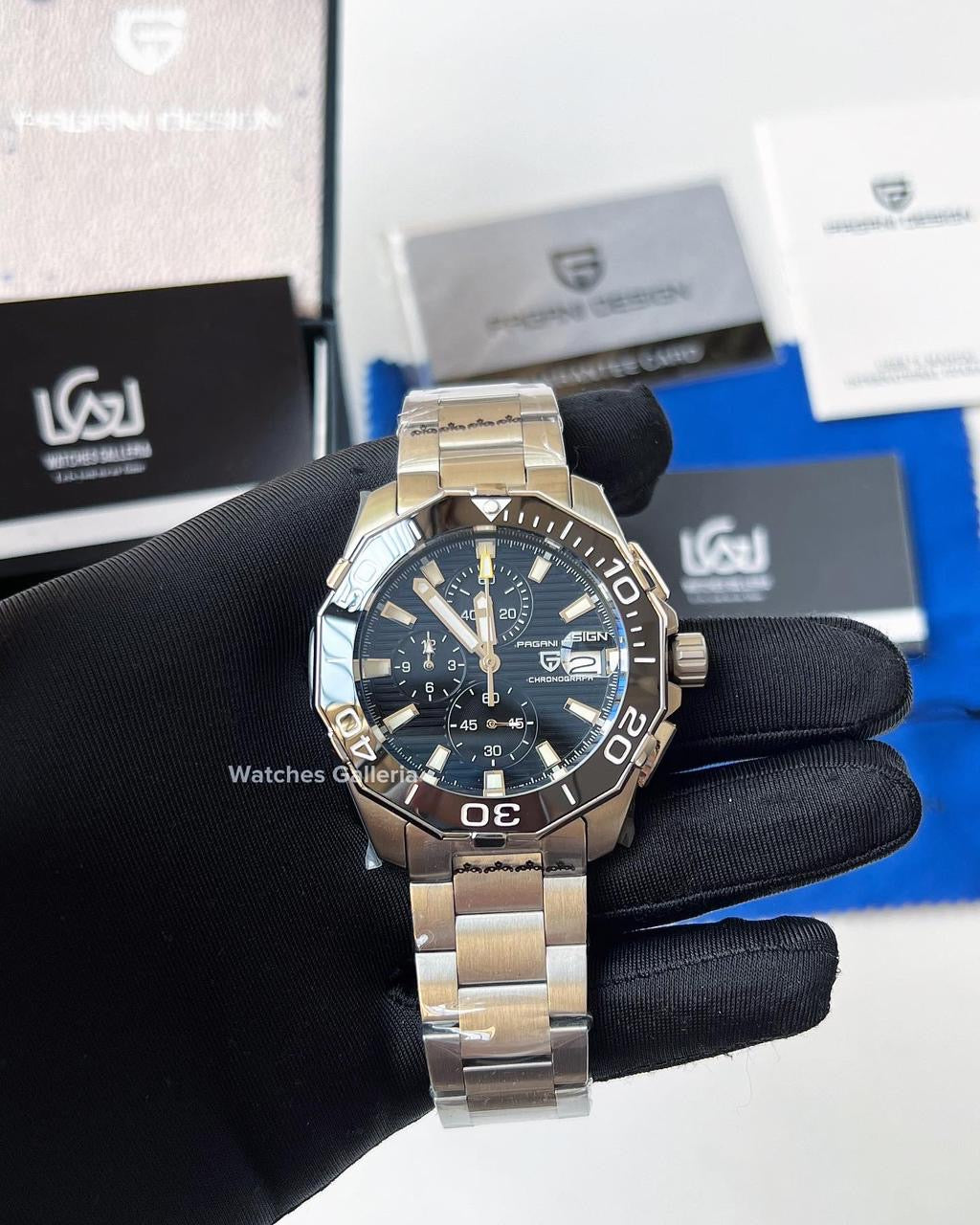 Pagani Design Aquaracer Chronograph Quartz (Black) PD1617 “DISCONTINUED”