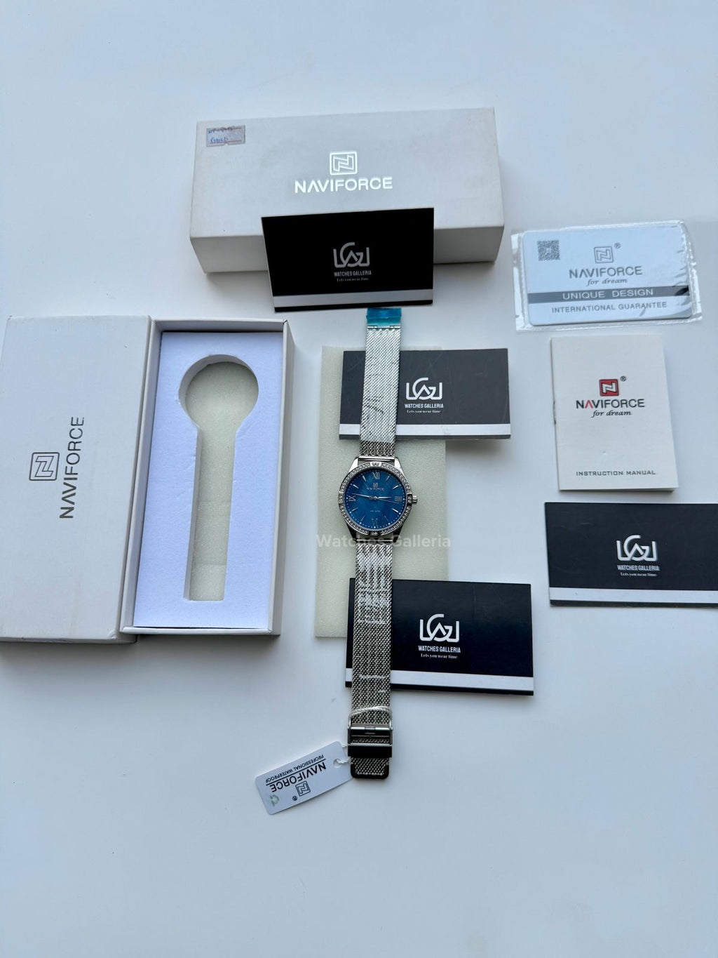 Naviforce NF5028 Blue Classic Stones Quartz Watch (Unisex) Naviforce Watch Pakistan