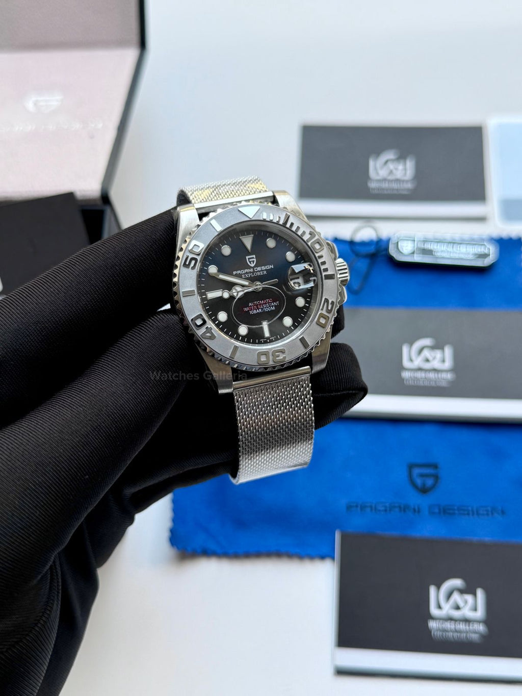 Pagani Design PD1651 YachtMaster Deep Sea 40mm Automatic – Seiko NH35A Japan Movement | Sapphire Crystal | 100M WR | Mesh Bracelet