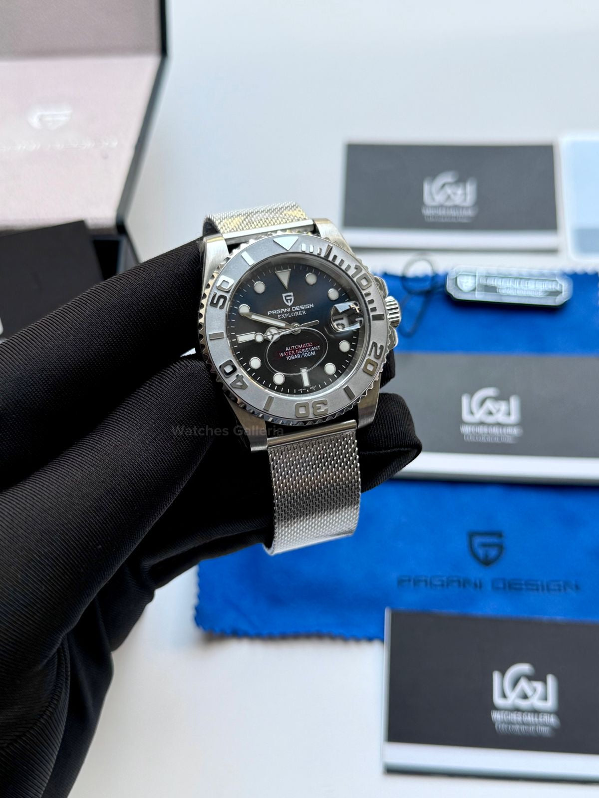 Pagani Design PD1651 YachtMaster Deep Sea 40mm Automatic – Seiko NH35A Japan Movement | Sapphire Crystal | 100M WR | Mesh Bracelet