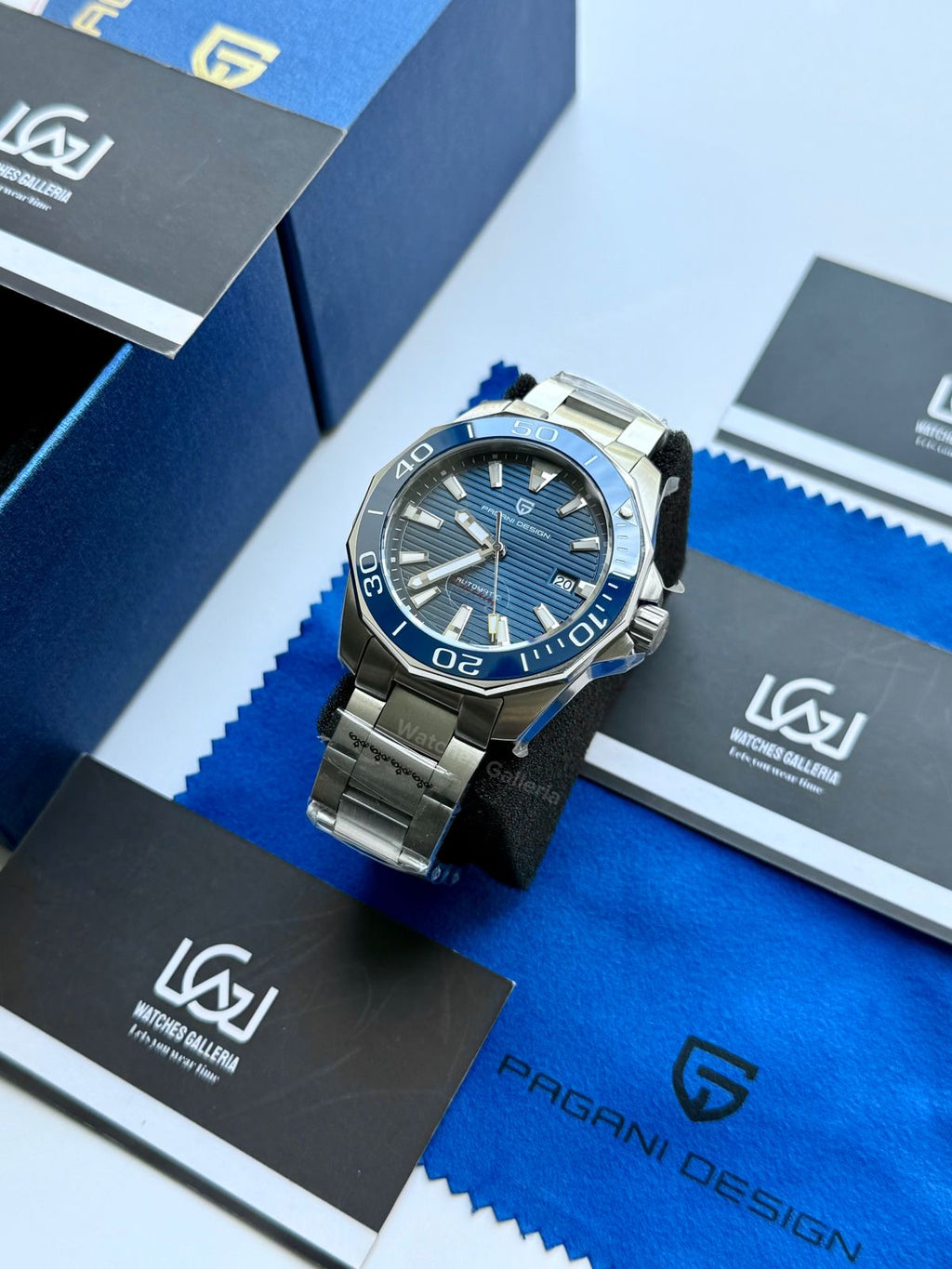 Pagani Design PD1668 Aquaracer Blue 43mm Automatic – Discontinued Model | Sapphire Glass | Seiko NH35A | 100M WR