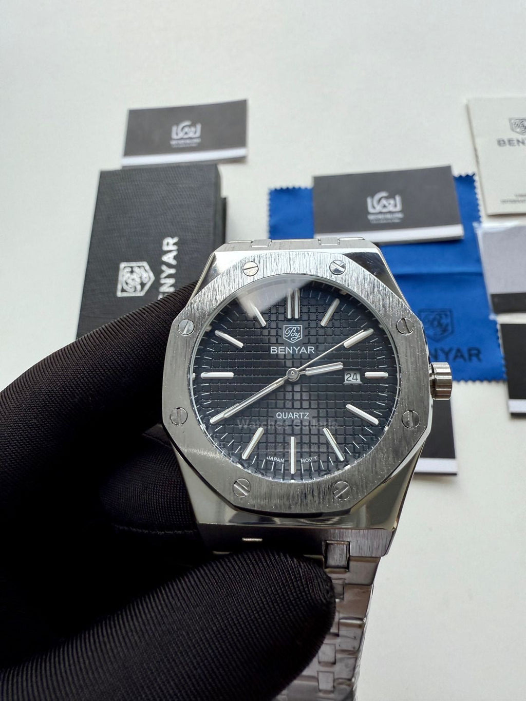 Benyar Royal Oak V2 Quartz (Black) By5156 Watches Galleria © Copyrights All Right Reserved