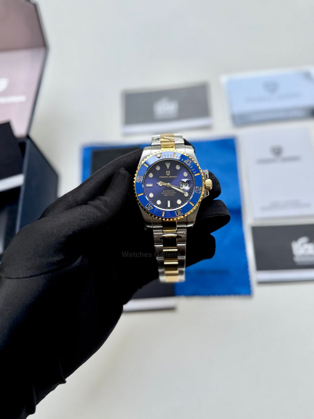 Pagani Design Watch PD1639 Submariner Automatic (Gold Blue) Pagani Design in Pakistan