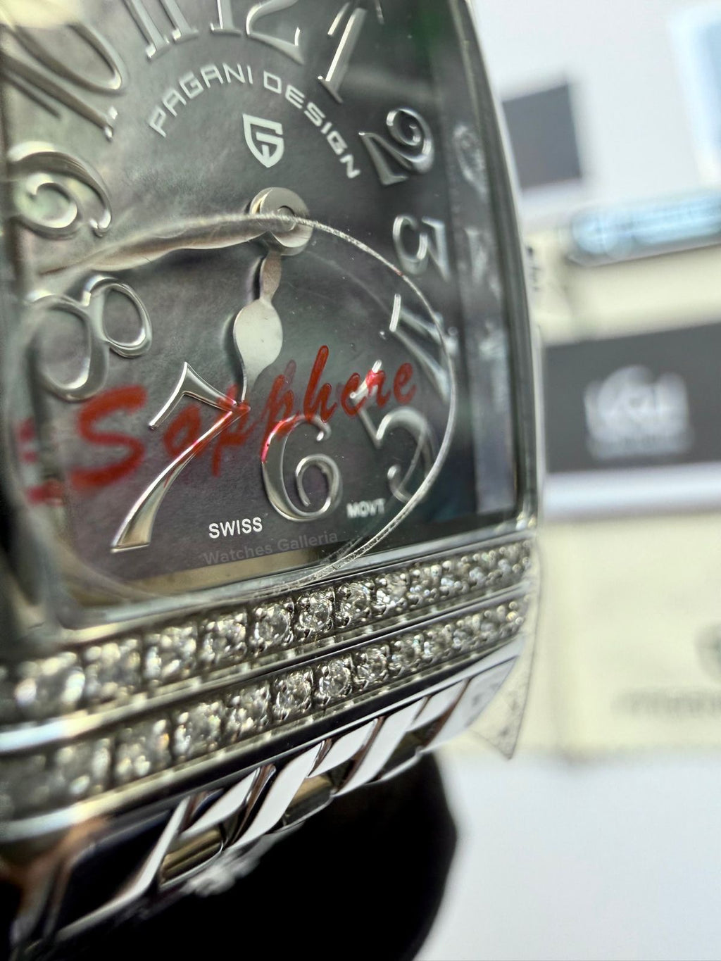 Pagani Design PD1737 Square Ladies Watch Silver Blue 22mm - Swiss Ronda 762 Quartz | Sapphire Glass | Elegant Stone Dial