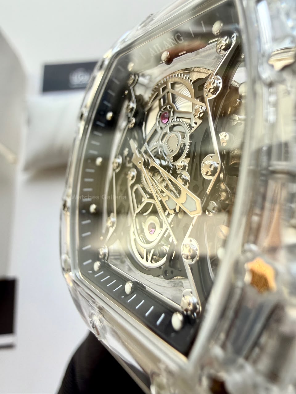 Ailang 8109 Skeleton Watch for Men White Blue Automatic Mechanical Watch Original Ailang Watch Pakistan