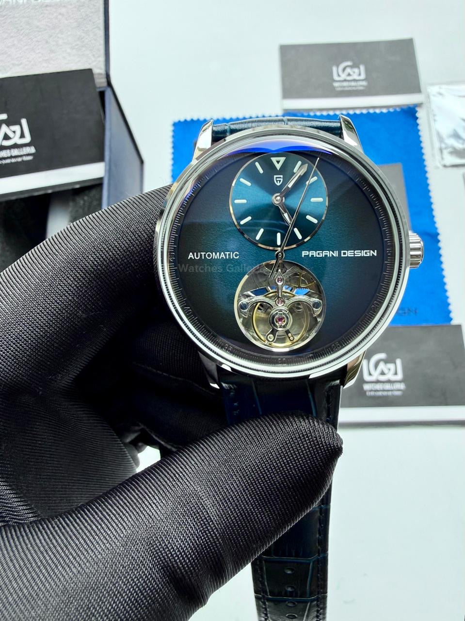 Pagani Design PD1796 Tourbillon Blue in Pakistan – Luxury Automatic Mechanical Men’s Watch with Sapphire Crystal & Exhibition Back