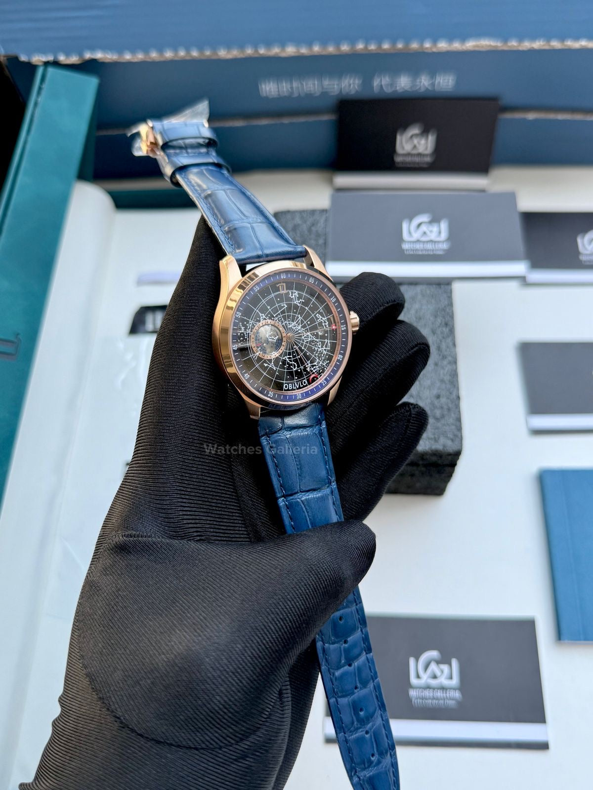 Oblvlo Grand Complications Calestial Autmatic (Blue Gold) oblvloGC Watches Galleria
