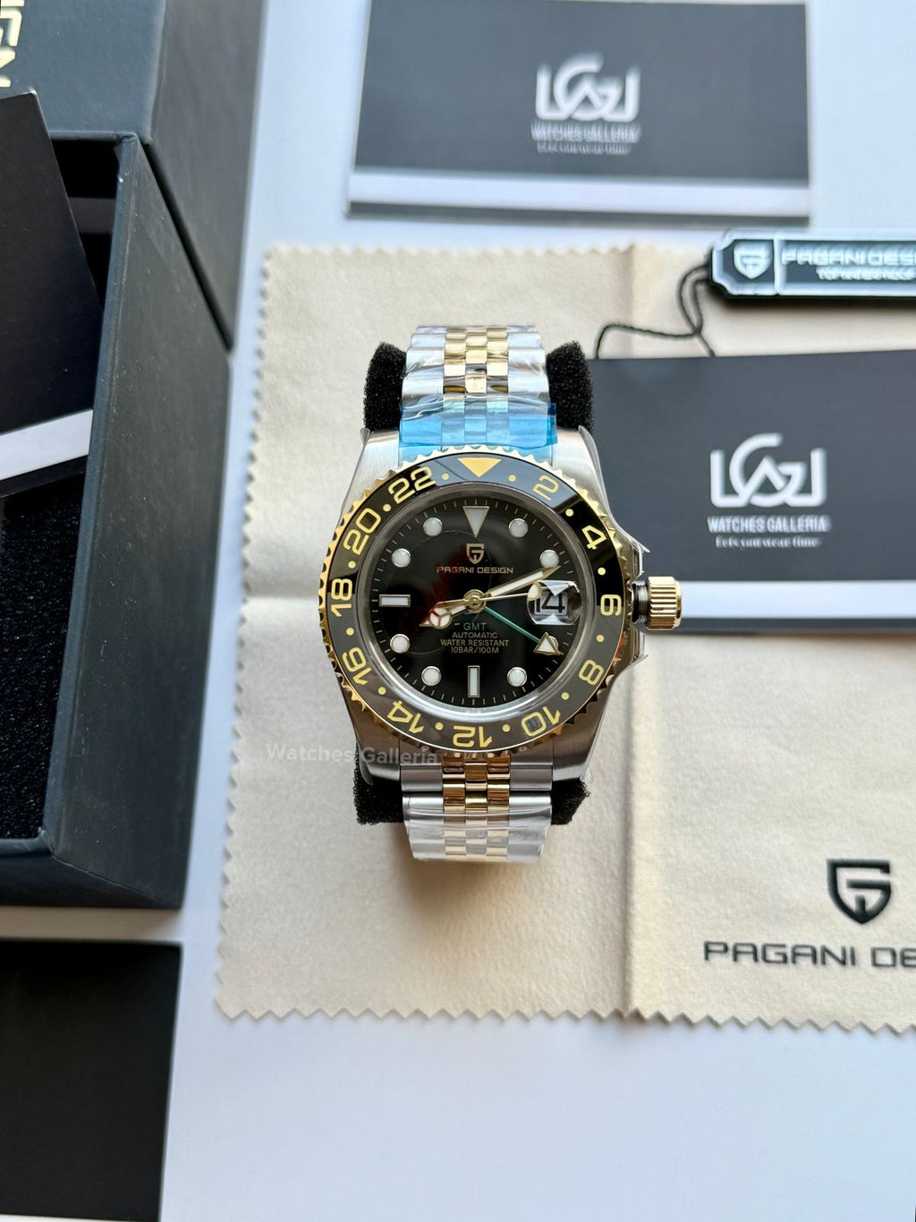Pagani Design PD1662 GMT Master V6 Two Tone in Pakistan – Automatic GMT Luxury Men’s Watch with Sapphire Crystal & Rotating Bezel