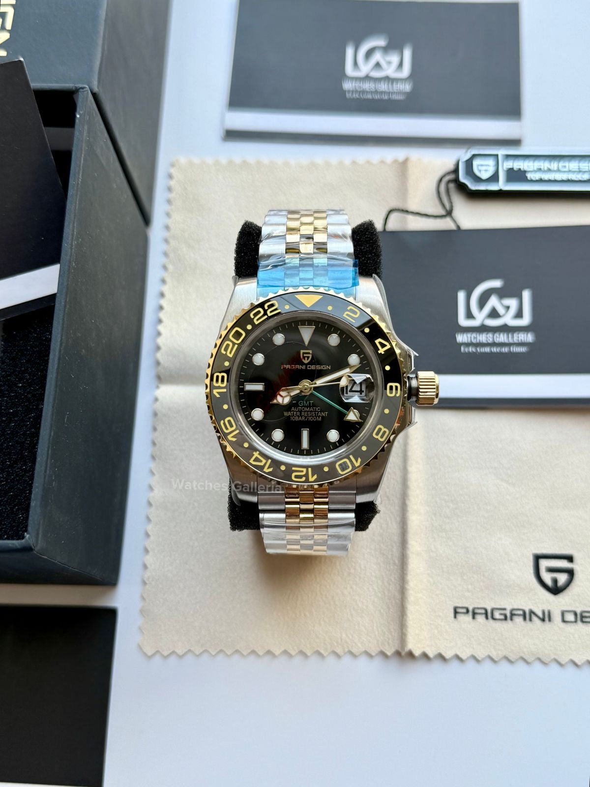 Pagani Design PD1662 GMT Master V6 Two Tone in Pakistan – Automatic GMT Luxury Men’s Watch with Sapphire Crystal & Rotating Bezel