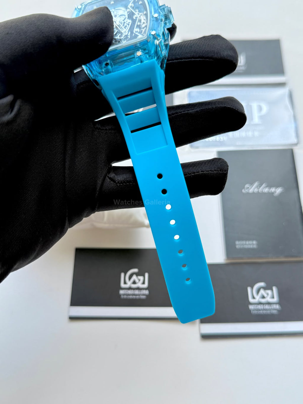 Ailang 8109 Skeleton Watch for Men White Blue Automatic Mechanical Watch Original Ailang Watch Pakistan