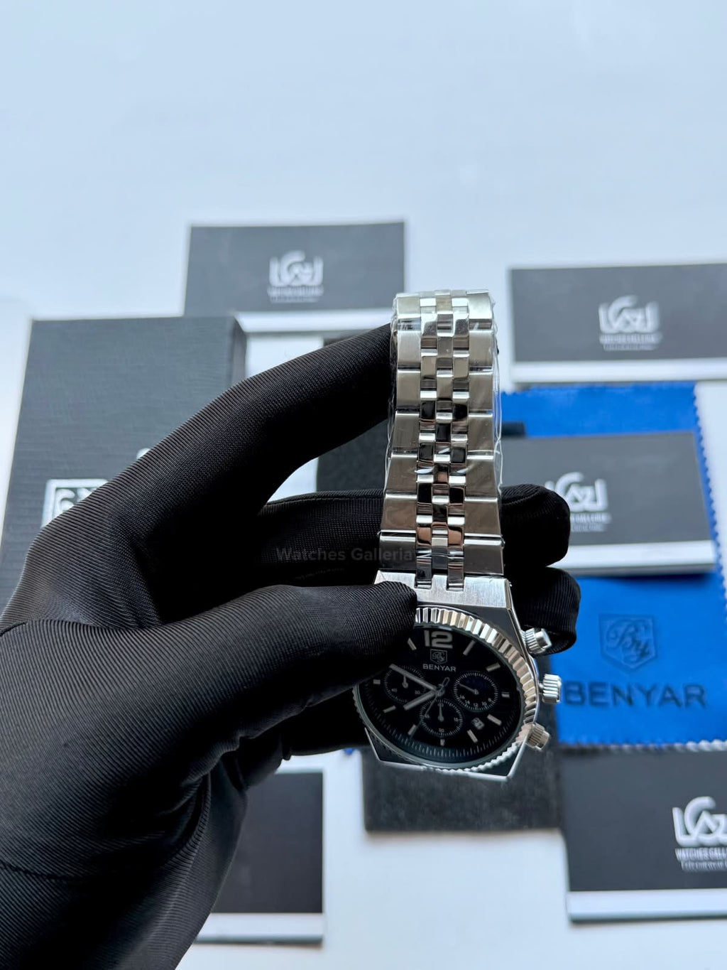 Benyar BY5225 Land Dweller Chronograph Black Dial Luxury Men’s Watch in Pakistan – Japanese Quartz Stainless Steel Watch