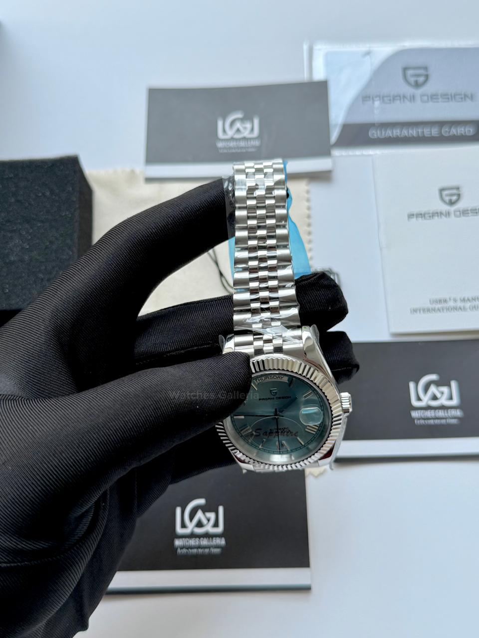 Pagani Design PD1783 Date Day Ice Blue Jubilee Edition Automatic Watch | Seiko NH36A | Sapphire Crystal | 100M Waterproof | Pakistan