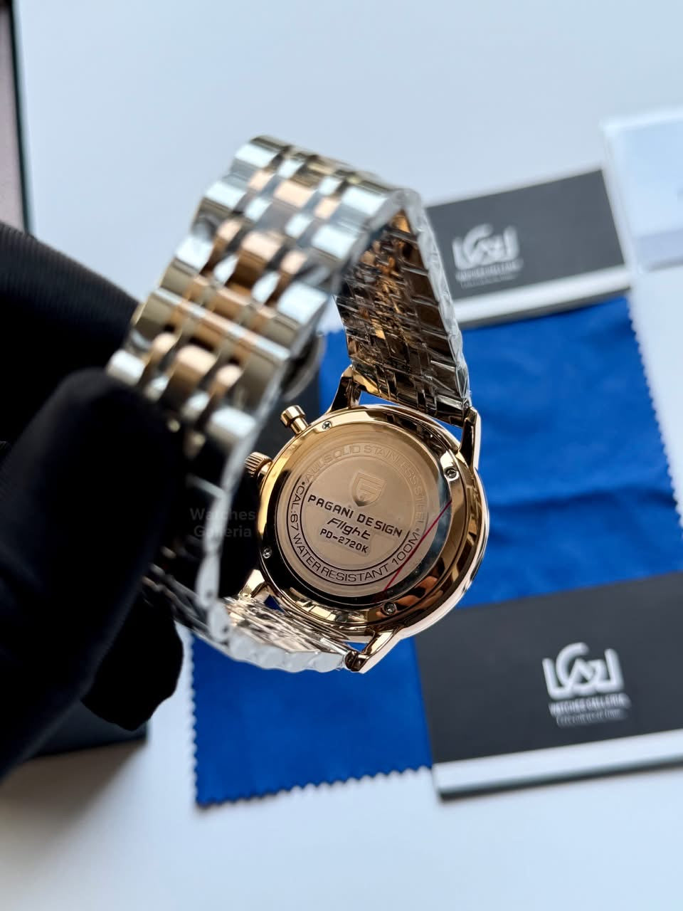 Pagani Design PD2720K Flight Chronograph Watch Limited Edition Rose Gold White Dial Men’s Luxury Watch | Japanese Seiko VK67 Mecha Quartz Chronograph Movement | Stainless Steel Bracelet | 50M Waterproof
