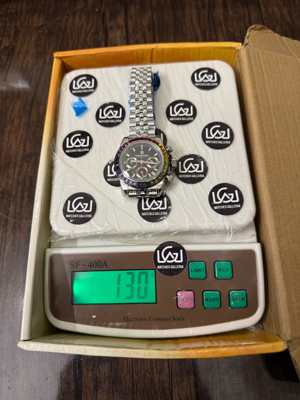 Pagani Design PD1644 Daytona Rainbow Jubilee Limited Edition Chronograph Watch PD1644LE | 40mm Sapphire Crystal, Seiko VK63 Quartz, Complete Calendar & Rainbow Stones Bezel