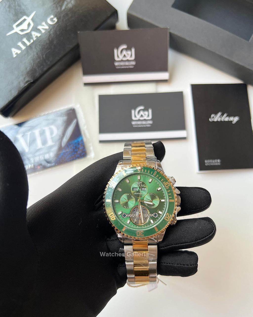 Ailang Flywheel Automatic (Green/Gold) AL8202