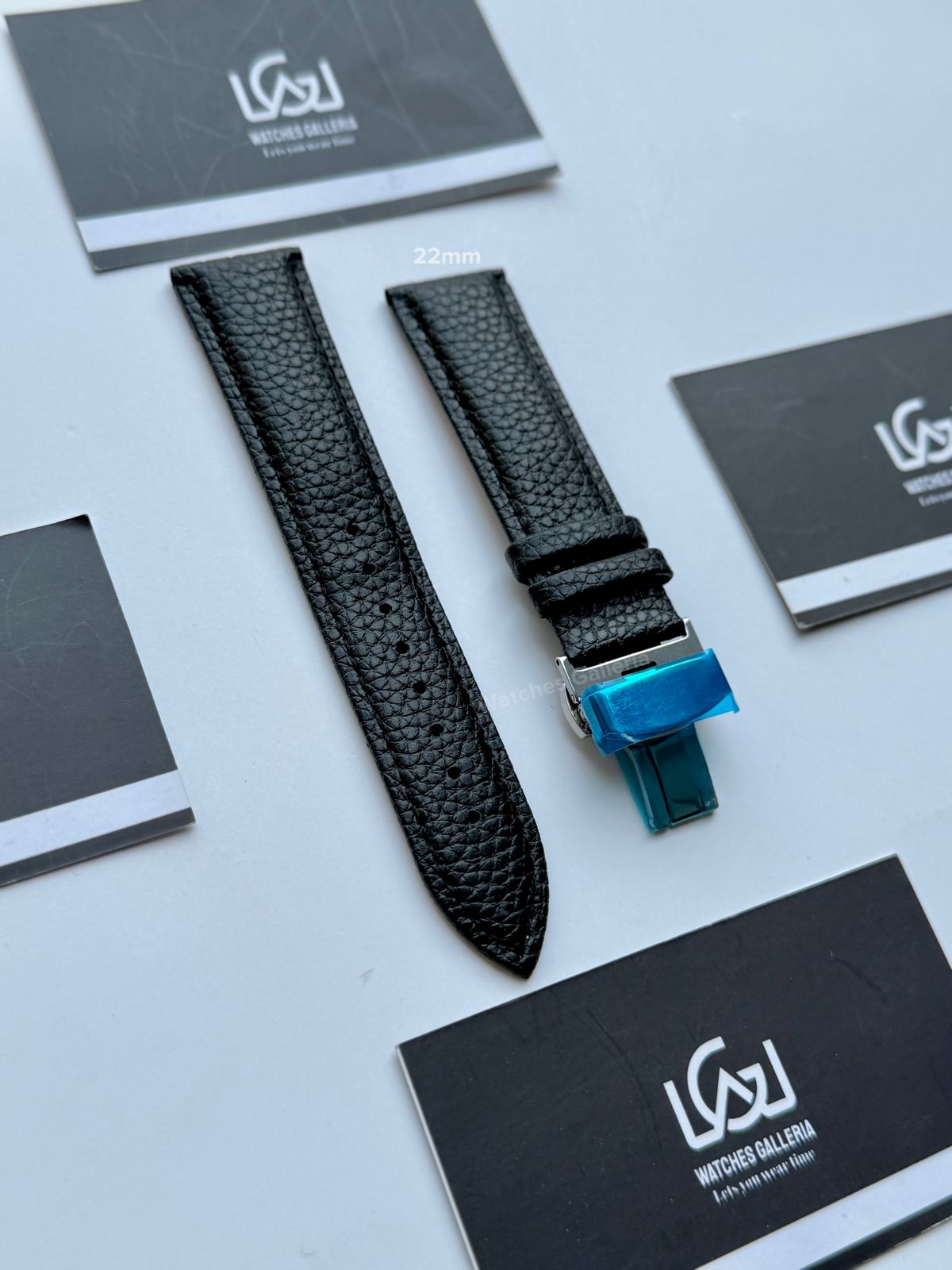 Premium Leather Strap 22mm | Master Lock Deployment Clasp | Universal Fit