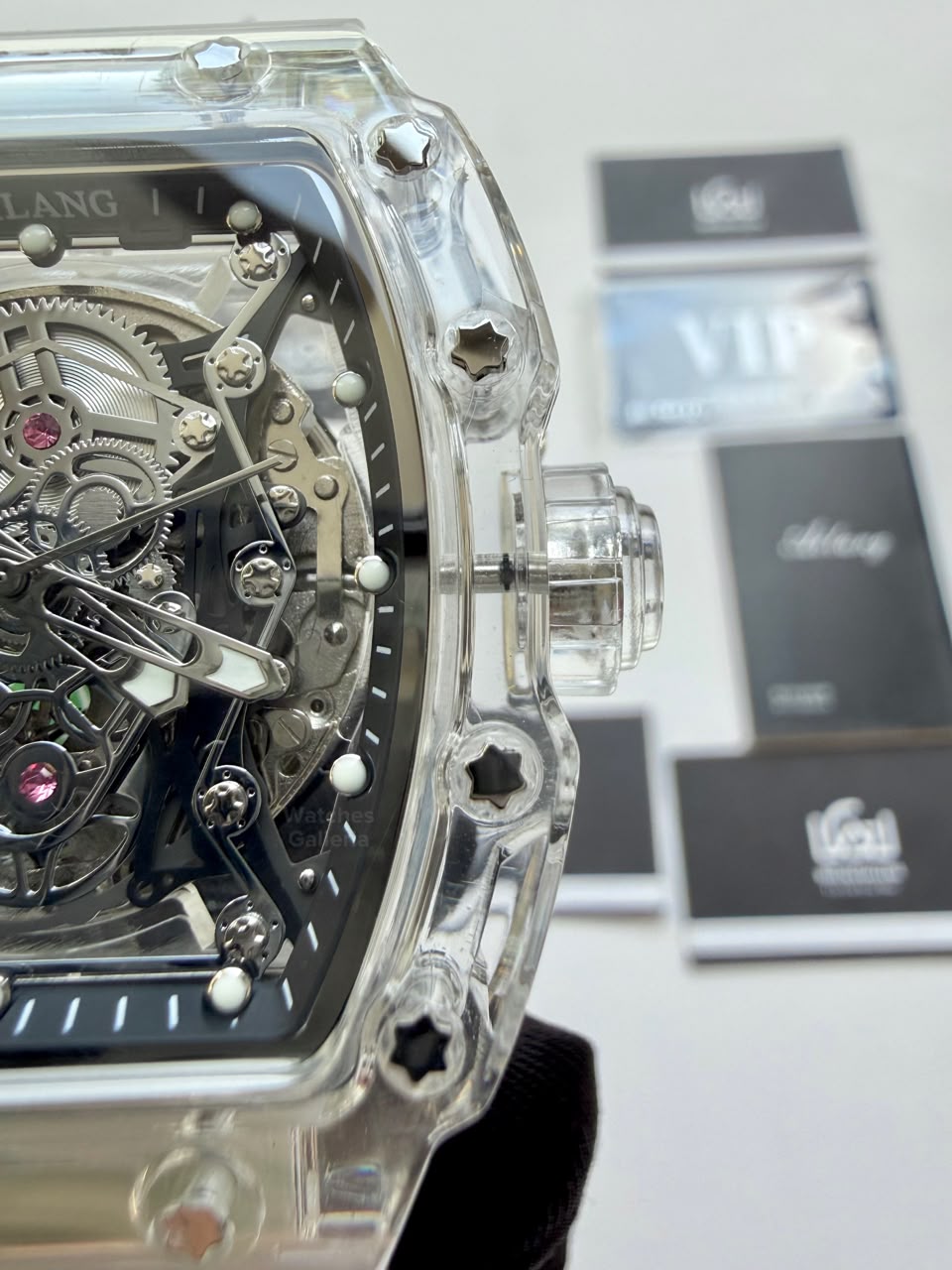 Ailang 8109 Skeleton Watch for Men White Blue Automatic Mechanical Watch Original Ailang Watch Pakistan
