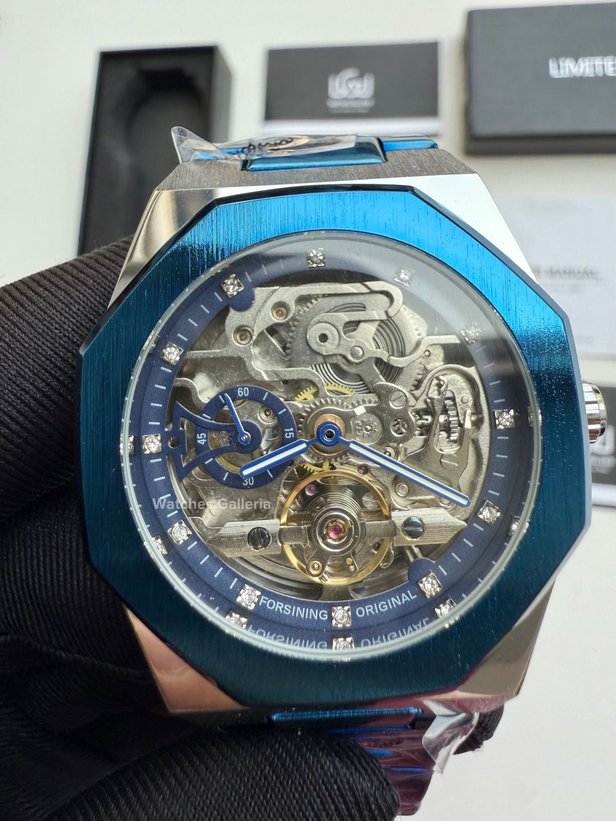 Forsining Royal Oak Skeleton Automatic (Silver/Blue) TM375G Watches Galleria