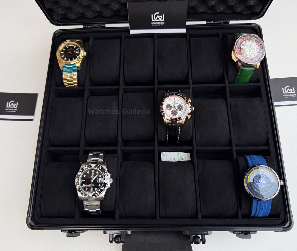 Watch Organizer Box 18 Slots | Aluminium Box | Imported | Watch Box | Watch Storage Box | Watches Box