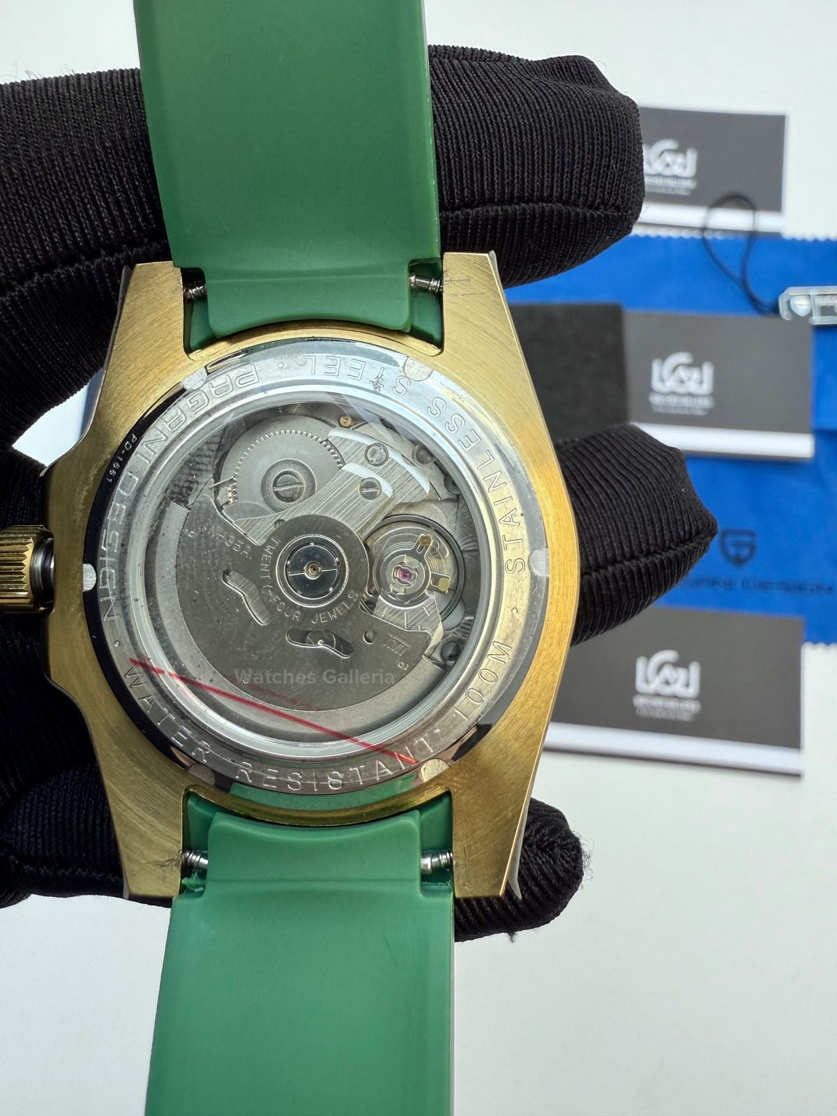 Pagani Design Submariner Hulk Gold Automatic (Silicon Straps Edition) PD1661 Watches Galleria
