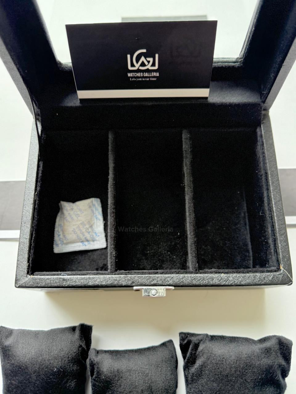 Watch Organizer Box (Black) | 3 Slots Watch Box | Watch Storage Box | Watch Box