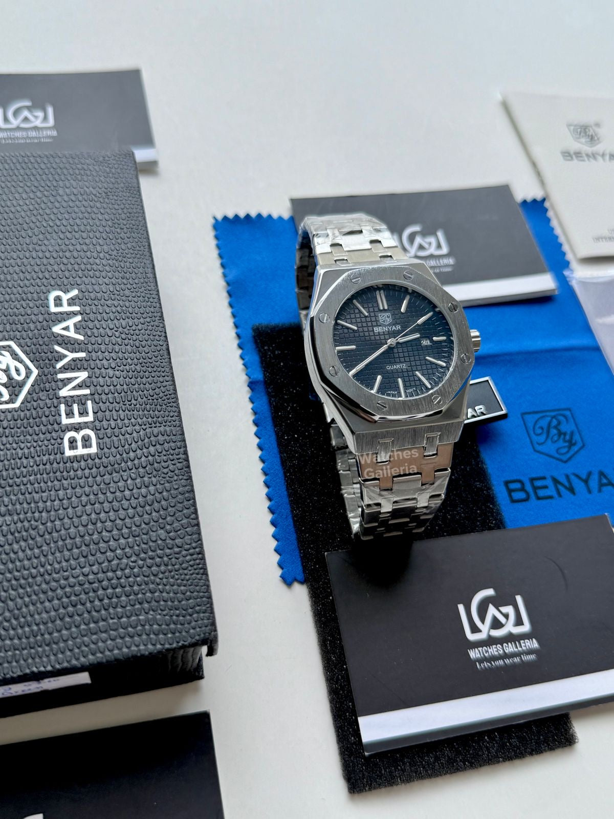 Benyar Royal Oak V2 Quartz (Black) By5156 Watches Galleria © Copyrights All Right Reserved