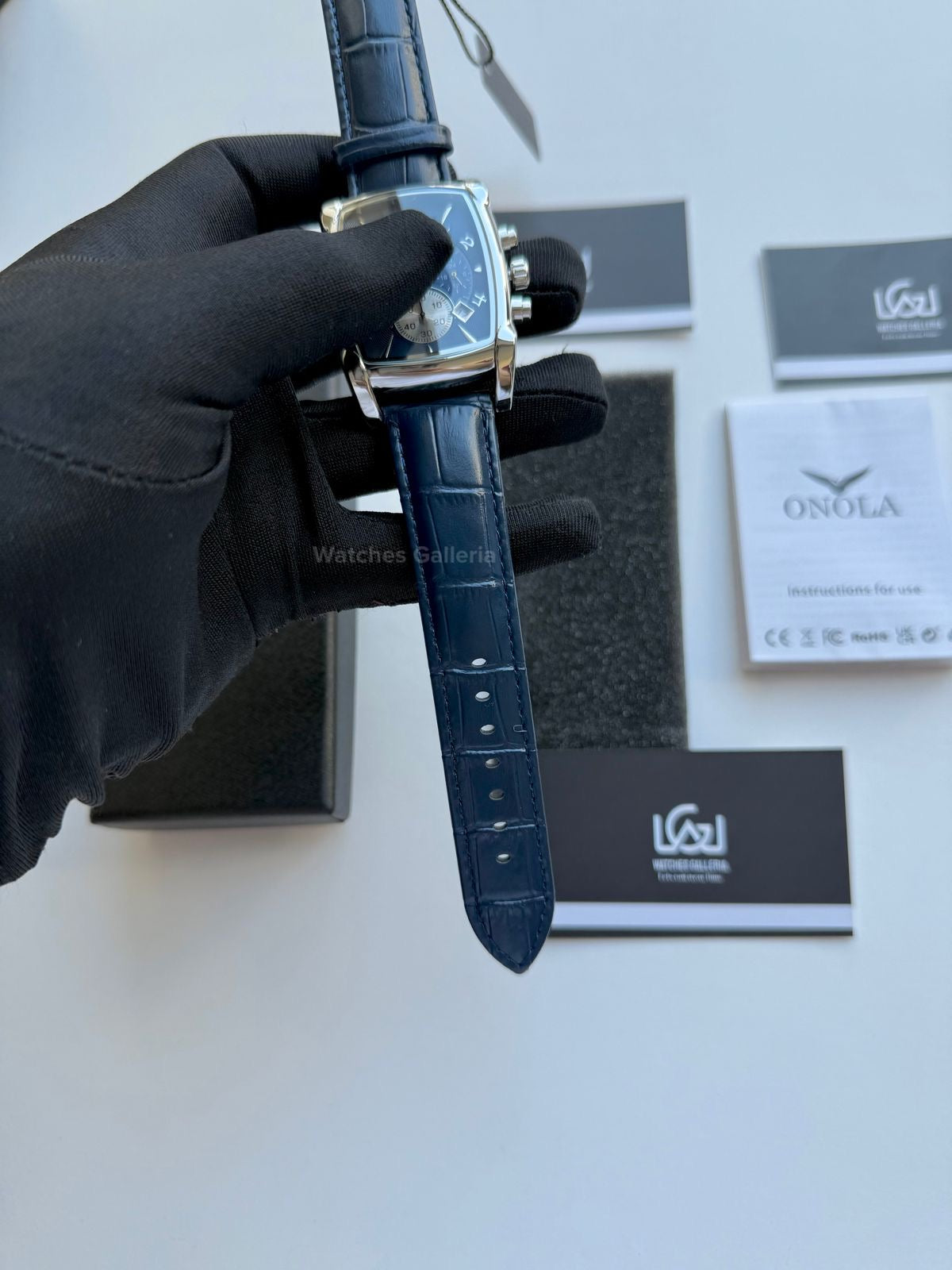 Onola Square Chronograph Quartz (Blue) ON6818 Watches Galleria